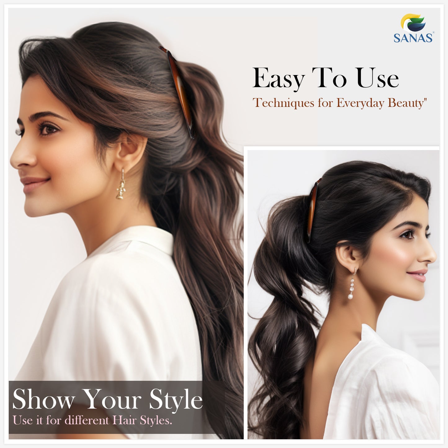 Sanas Banana Multicolor Hair Clip - 4Pcs