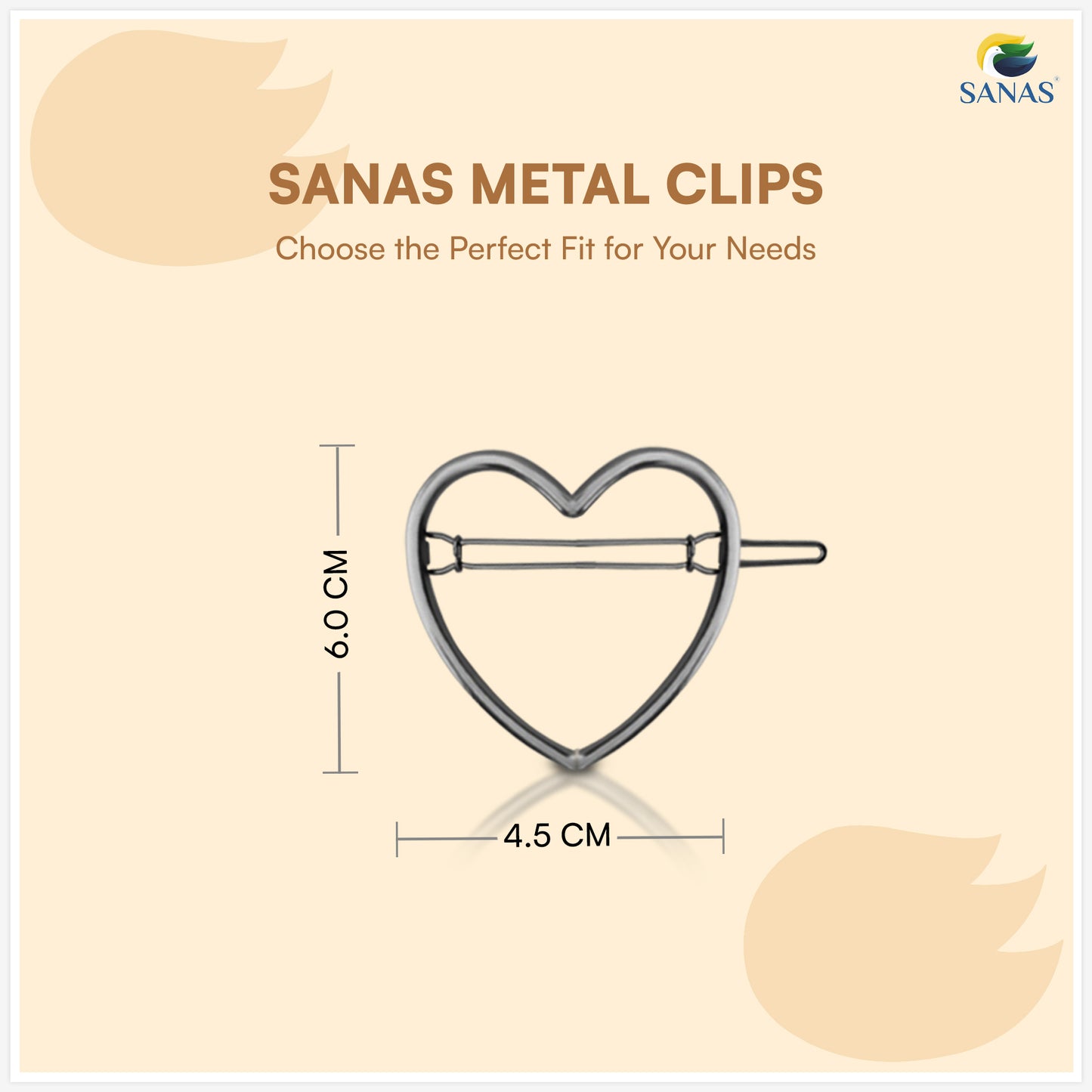 Sanas Hollow Pins Multi-Shape Hair Accessories - 12Pcs