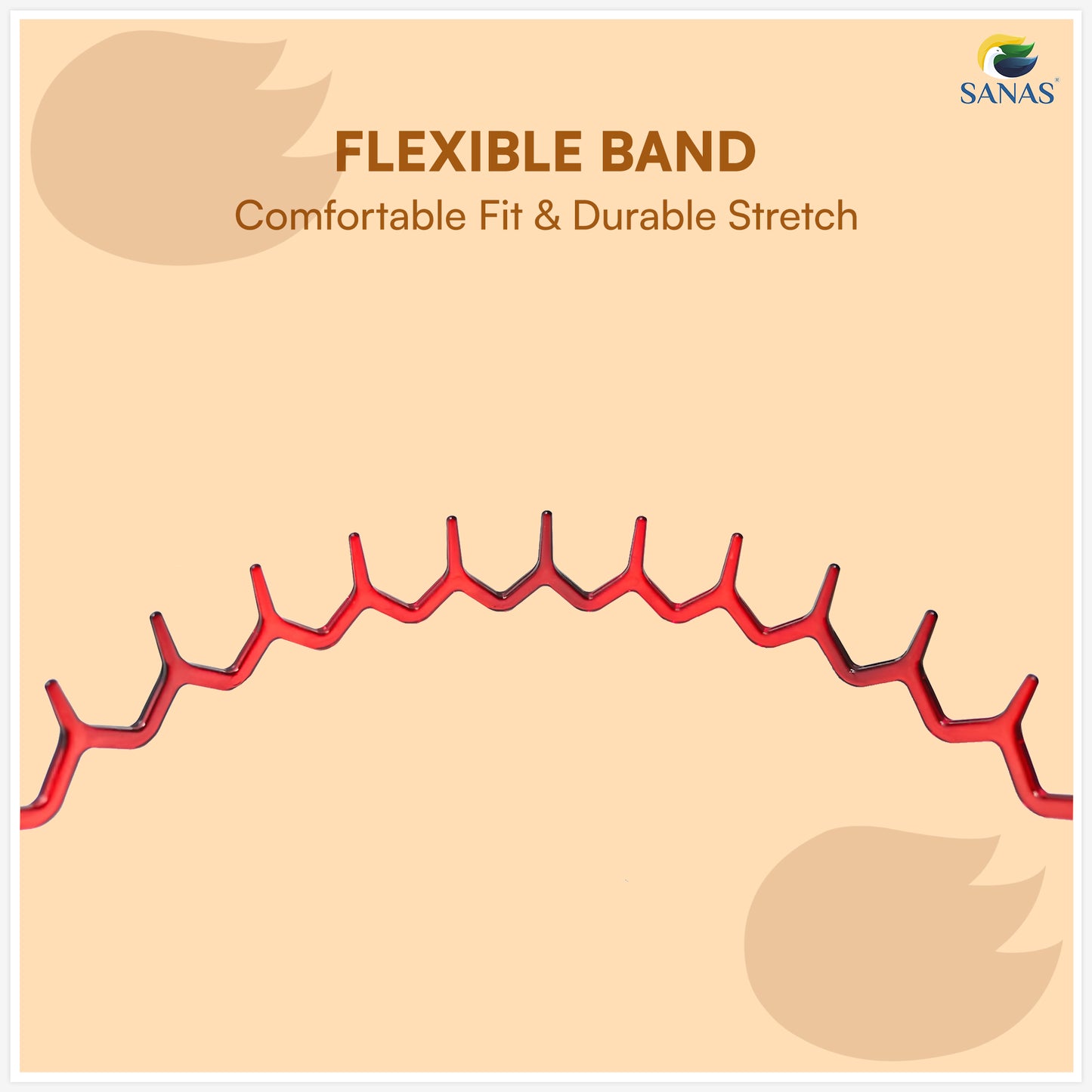 Sanas Long Teeth Hairband For Women - 4Pcs