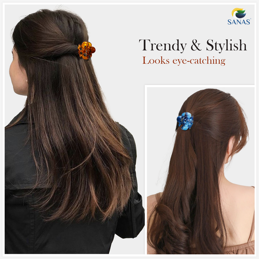 Sanas Flower Twisted Hair Clip - 4Pcs