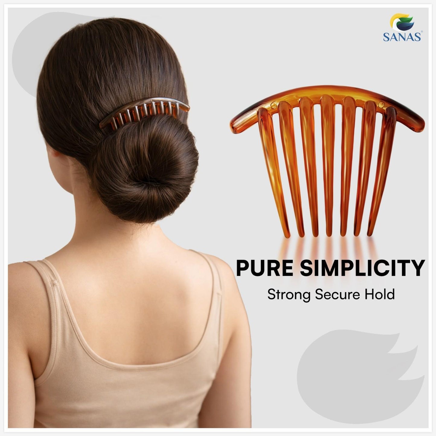 SANAS Hair Side Combs for Women | Side Comb Hair Clip Set | French Comb Clip & Bridal Hair Comb | Strong Hold Bun Comb Pin | Decorative Hair Comb Clip (Pick Any 2)