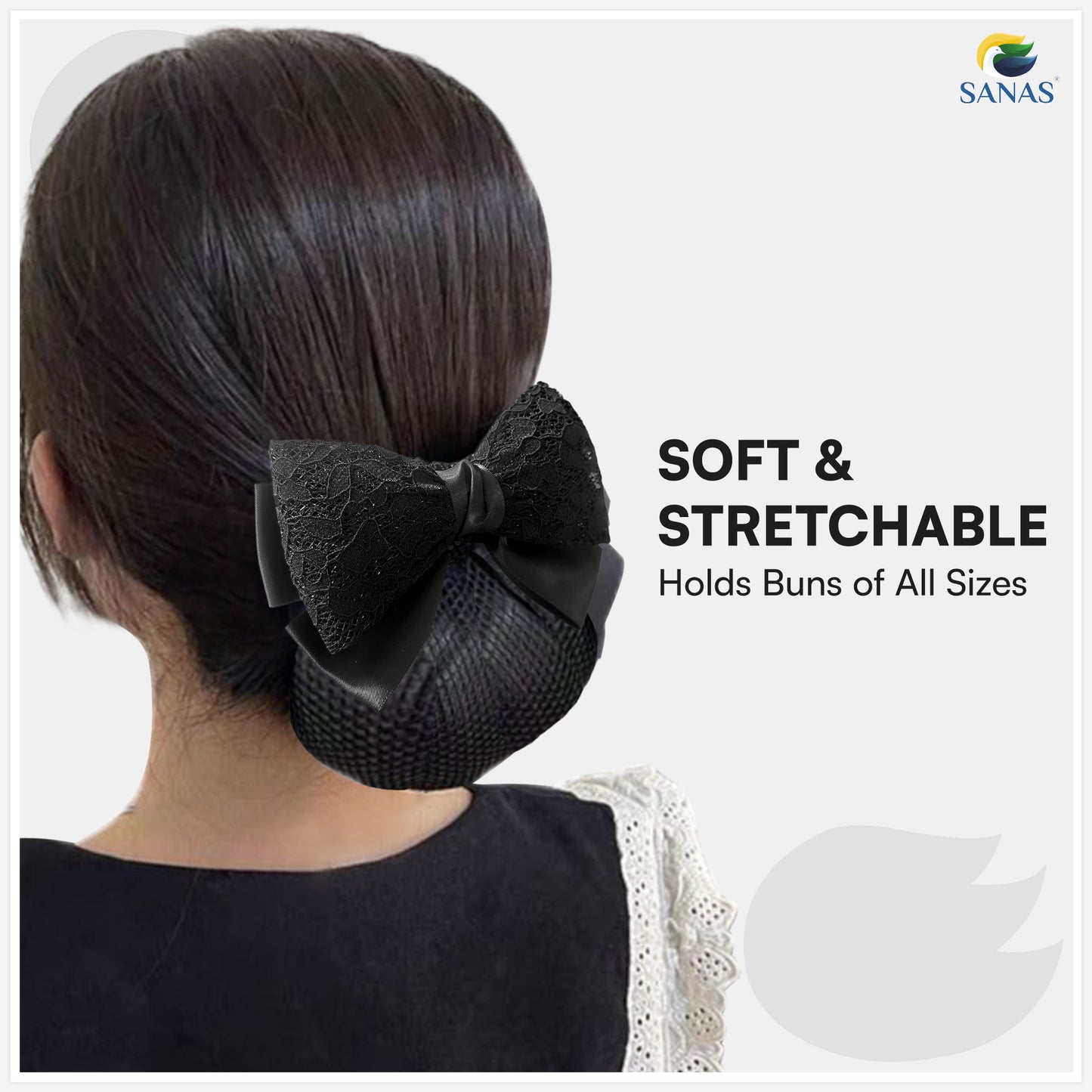 SANAS (1 Pc) Hair Clip Juda Net Attractive Black Net Hair Accessories for Women (1 Pc)
