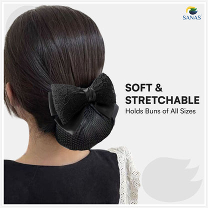 SANAS (1 Pc) Hair Clip Juda Net Attractive Black Net Hair Accessories for Women (1 Pc)