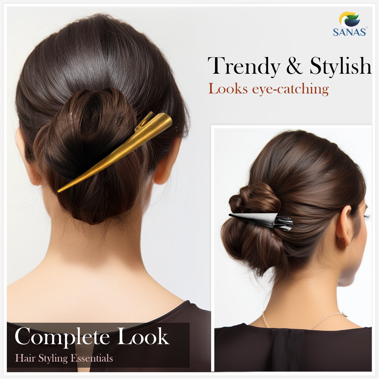 Sanas Metal Duck Bill Hair Clip - 2Pcs