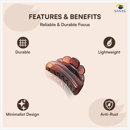 SANAS (3 Pcs) Small Hair Claw Clips Stylish Aesthetic Clutchers Cute Hair Accessories for Women and Girls Versatile 3 Shades (3 Pcs)