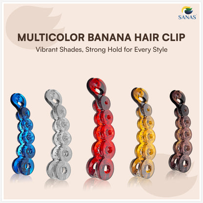 Sanas Small Banana Hair Clip For Womens 4 Pcs