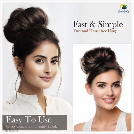 Sanas Brown Messy Rubber Hair Band - 2Pcs