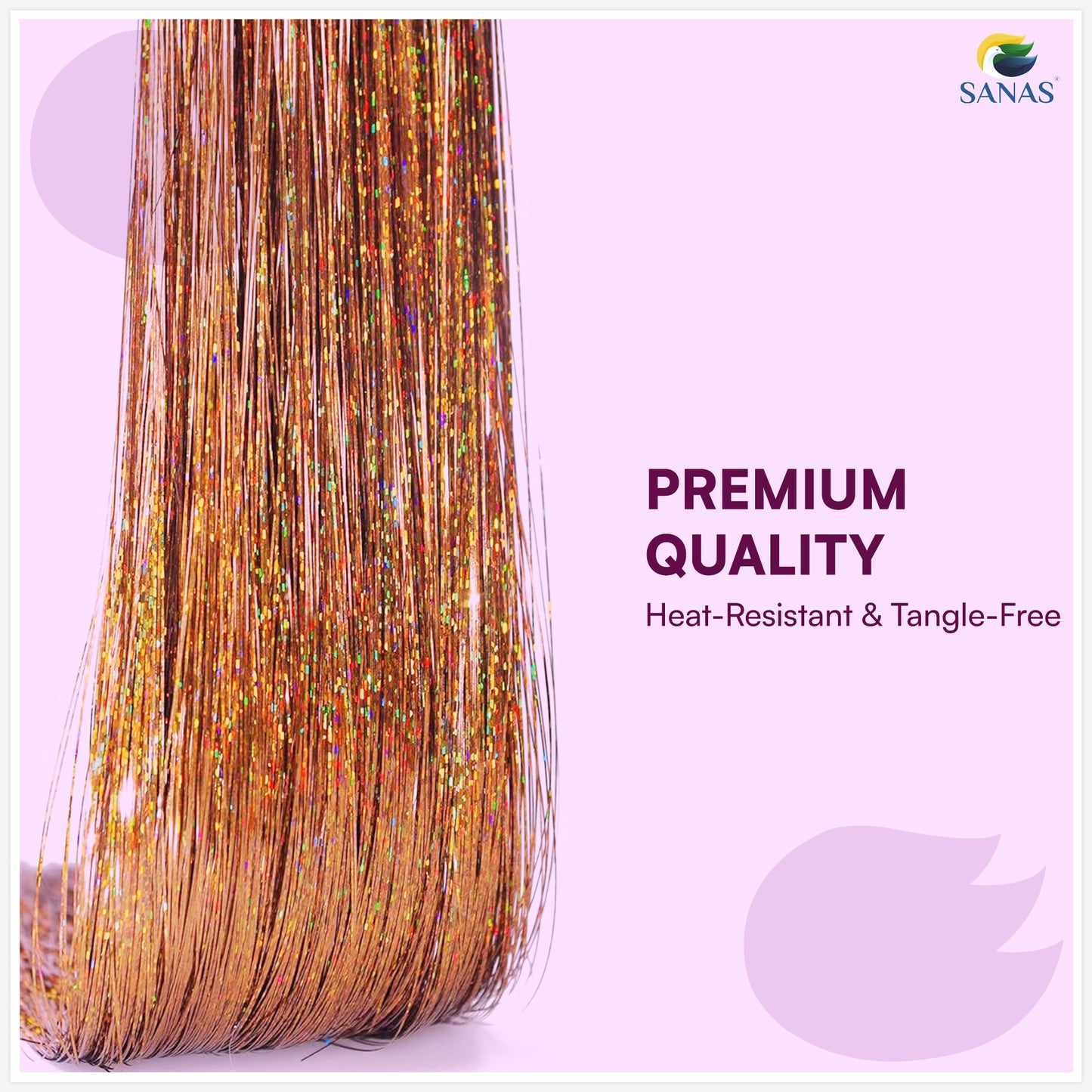 Sanas Glitter Hair Extensions Tinsel - 12Pcs