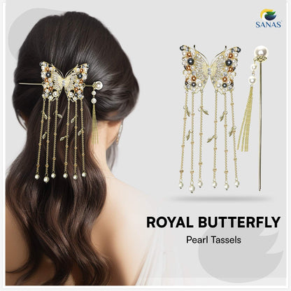 SANAS (1 Pc) Wedding Butterfly Slide Stick Hair Clip Hair Accessories for Women and Girls (1 Pc)
