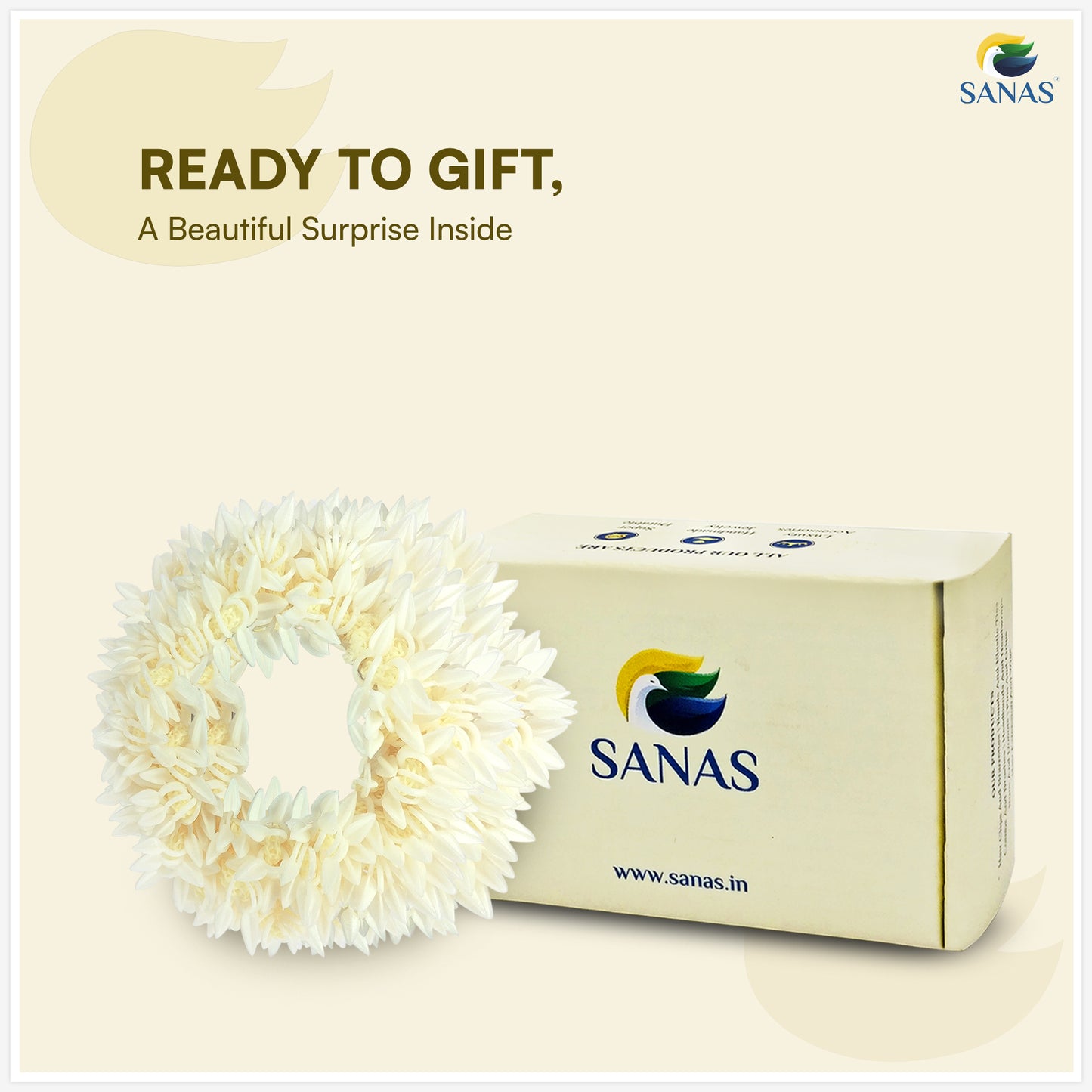 Sanas Artificial Gajra For Hair Bun (10Pcs)