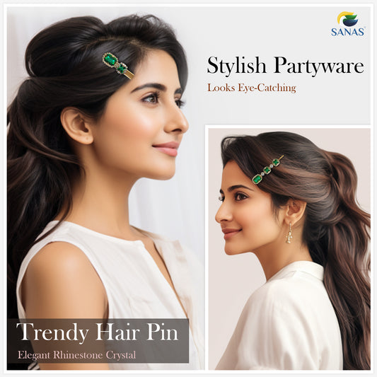 Sanas Rhinestones Decorative Hair Pins - 5Pcs