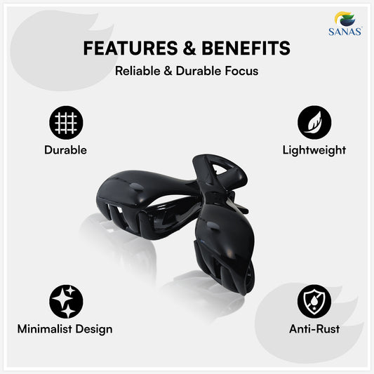 SANAS (2 Pcs) Hair Claw Clips Aesthetic Stylish Fashion Hair Accessories for Women and Girls Dual Everyday Shades (2 Pcs)