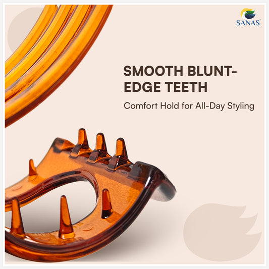 Sanas Small Square Bun Clip For Women 4 Pcs