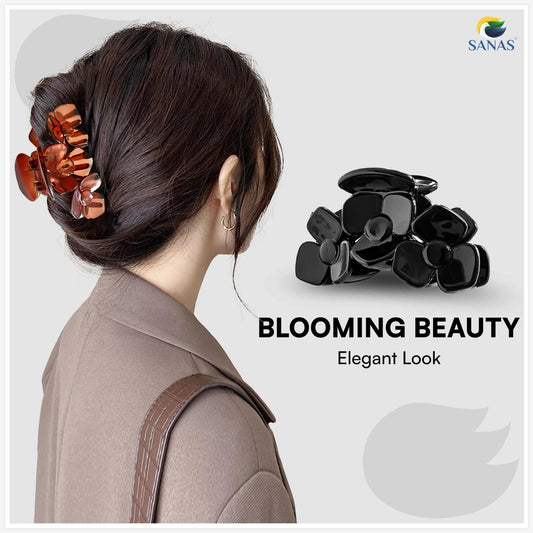 Sanas Flat Petal Big Hair Clip - 4Pcs