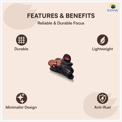 SANAS (4 Pcs) Small Hair Claw Clips Stylish Aesthetic Clutchers Cute Hair Accessories for Women and Girls Versatile 4 Shades (4 Pcs)