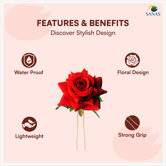 U shape floral hair pins for women bun hairstyles