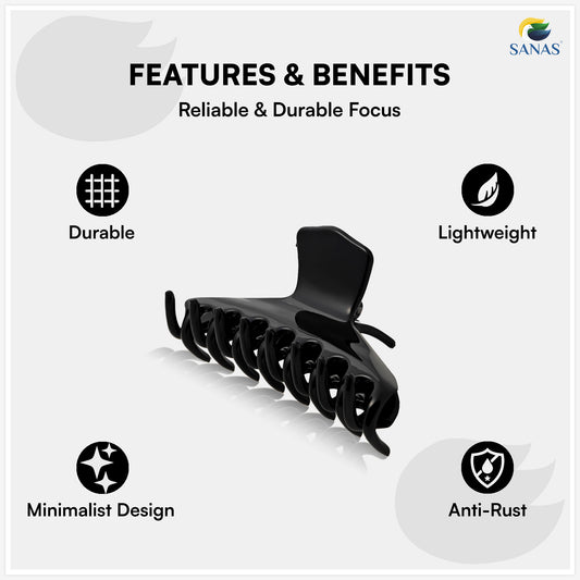 SANAS (2 Pcs) Stylish Hair Clips Clutchers Claw Clips Hair Accessories for Women and Girls (2 Pcs)