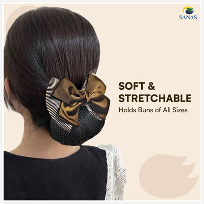 Sanas hair clip juda net brown for women (1Pc)