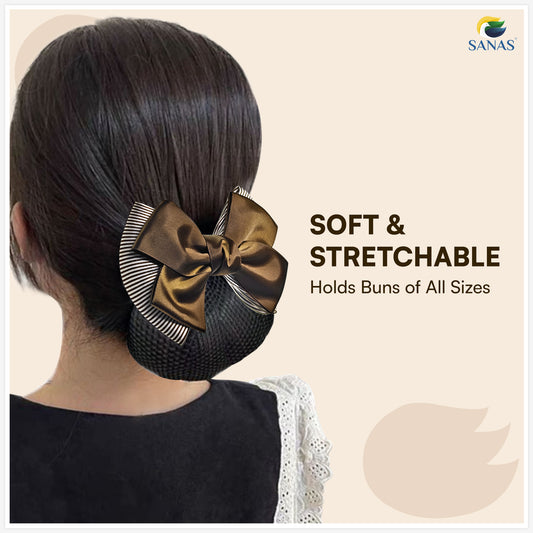 Sanas hair clip juda net brown for women (1Pc)