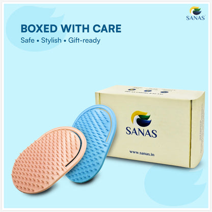 Sanas Soft Rubber Teeth Pocket Comb - 3Pcs