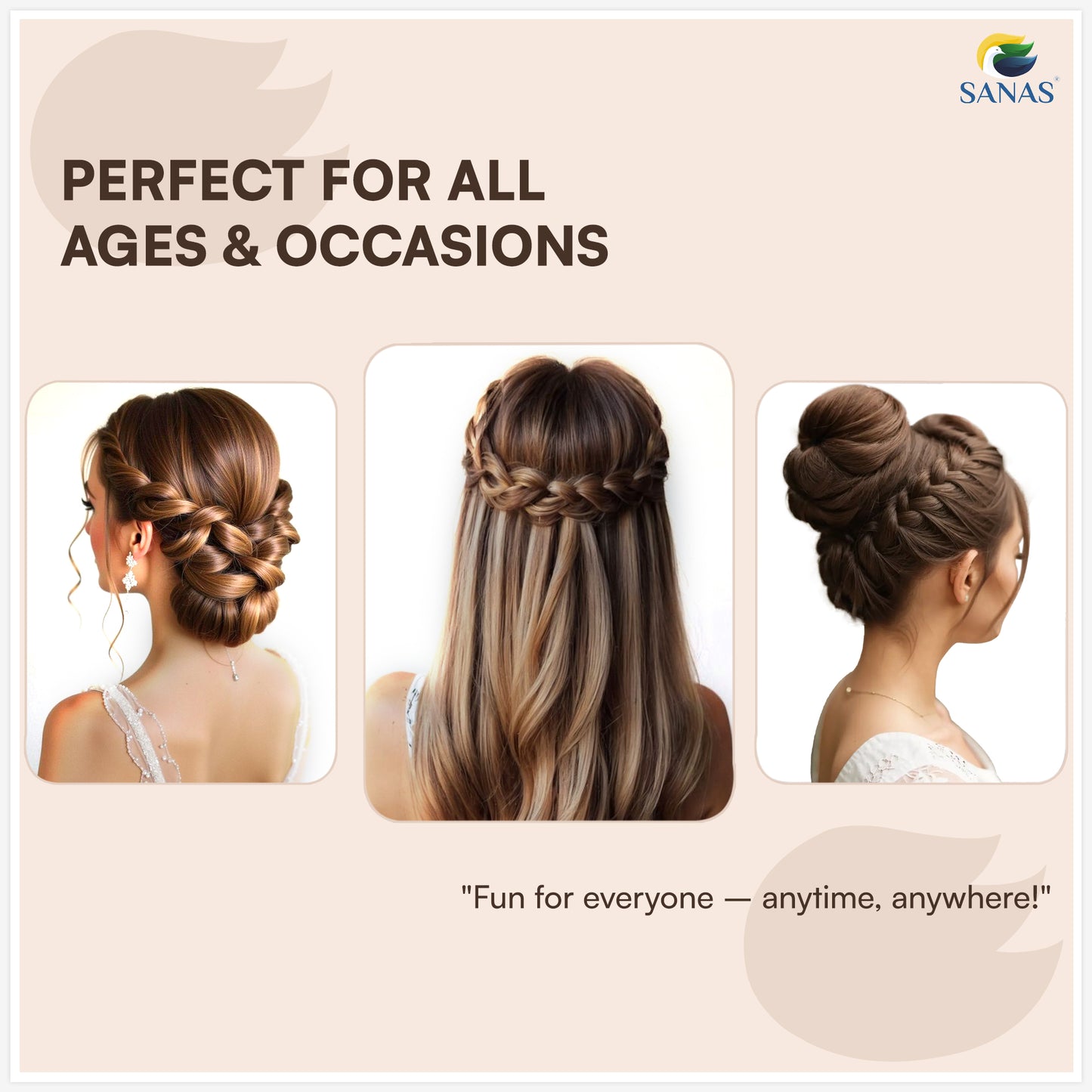 Durable bun pins for hair with strong grip hold