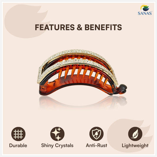 Sanas Rhinestone Crab Clip For Women 1Pc