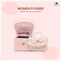 SANAS Pink Party Sling Bag with Pearl Handle