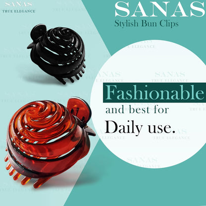 Sanas Rose Hair Clips For Women - 3Pcs