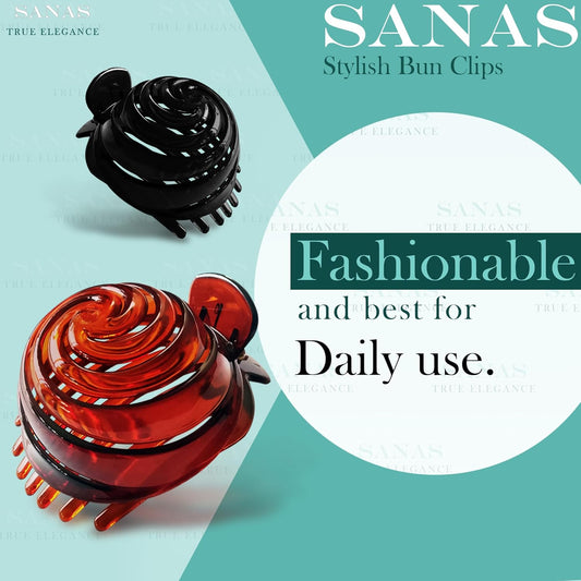 Sanas Rose Hair Clips For Women - 3Pcs