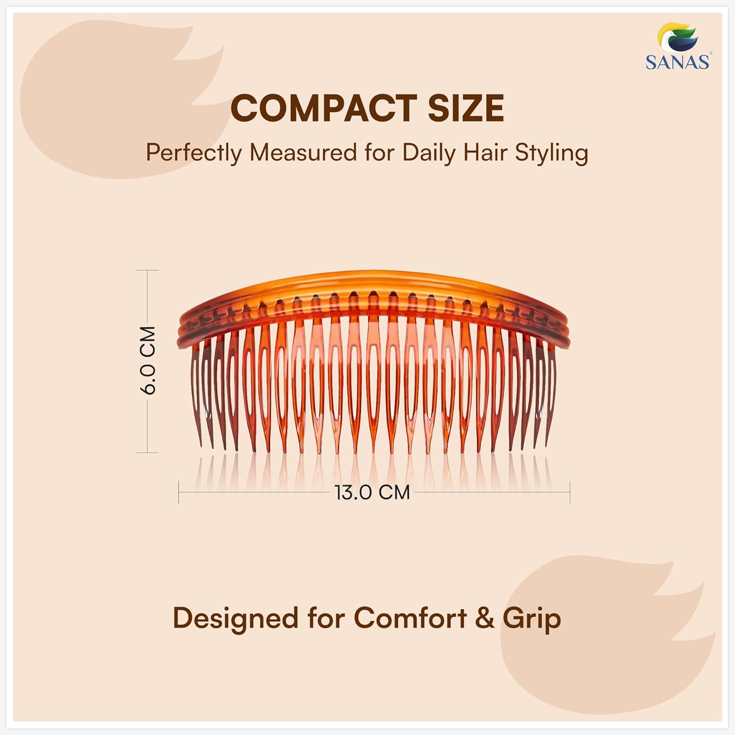 Hair comb clips for women in black and brown colors