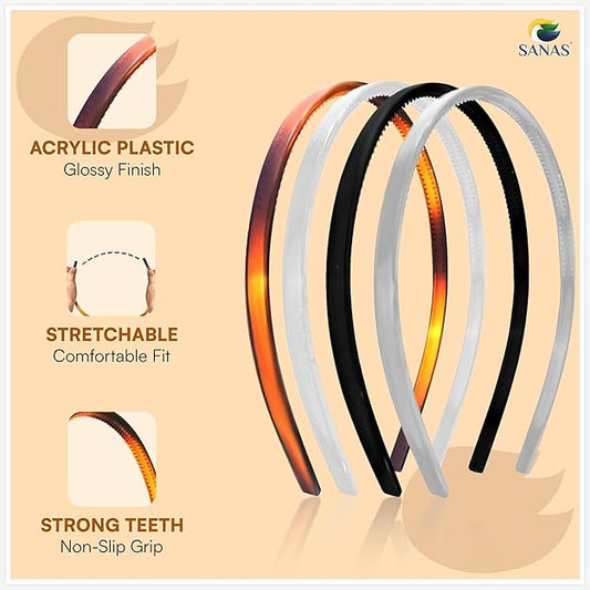 Premium acrylic headband plastic hair accessories set