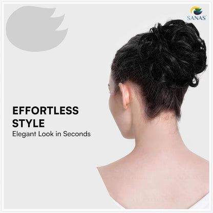 Reusable synthetic hair bun for stylish wedding and party looks