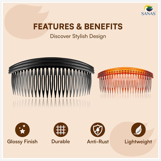 Stylish hair comb clips for buns and side hairstyles