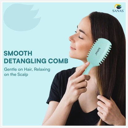 Sanas Curly Hair Brush & Wide Tooth Comb Set 2Pc