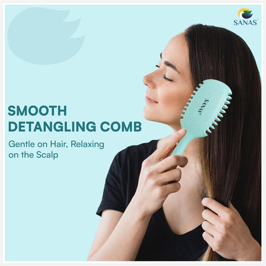 Sanas Curly Hair Brush & Wide Tooth Comb Set 2Pc