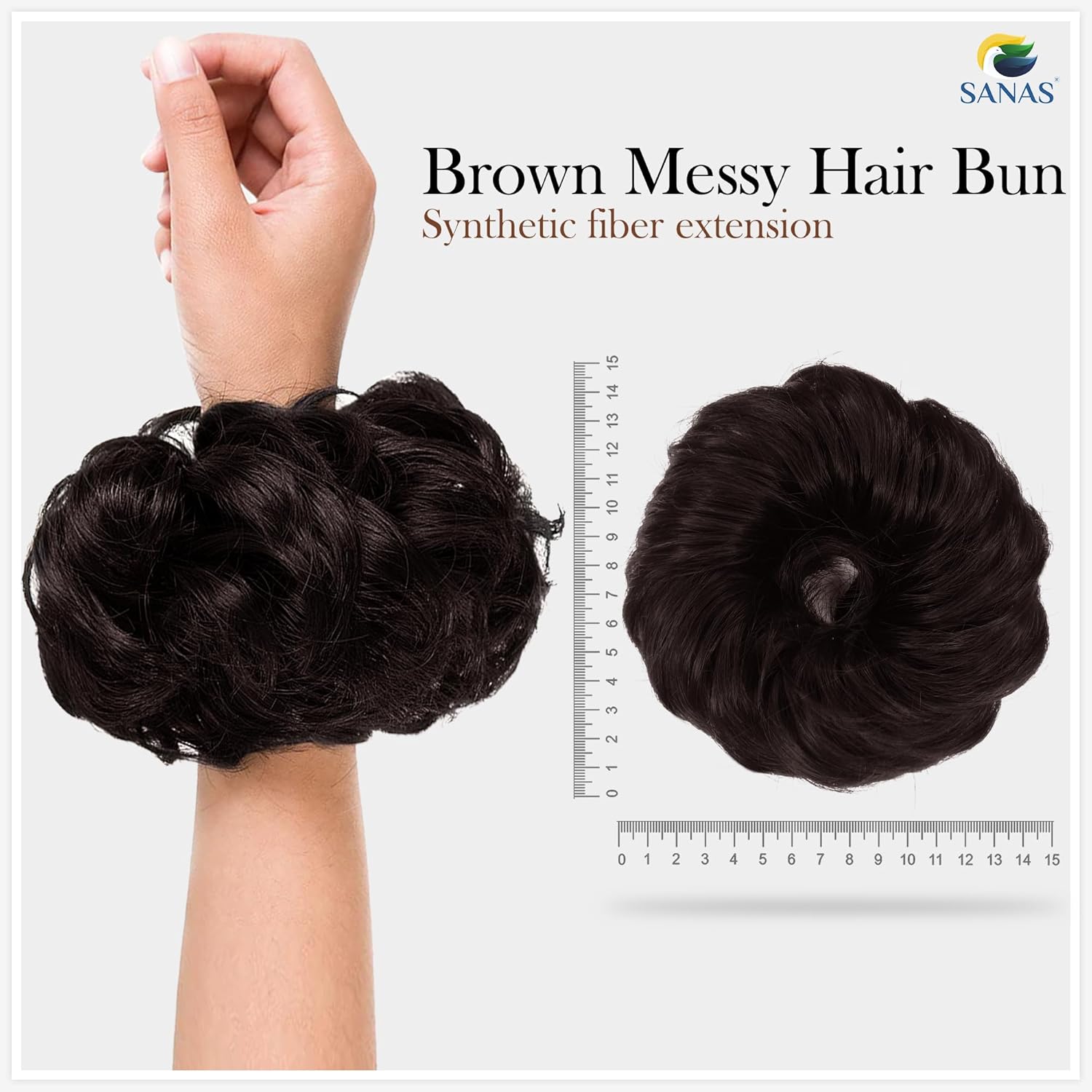 Lightweight synthetic bun hair accessory for bridal styling