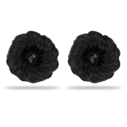Reusable synthetic hair bun for bridal and party looks
