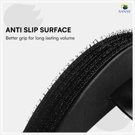Anti-slip surface with text 'Better grip for long-lasting volume' and 'SANAS' logo.