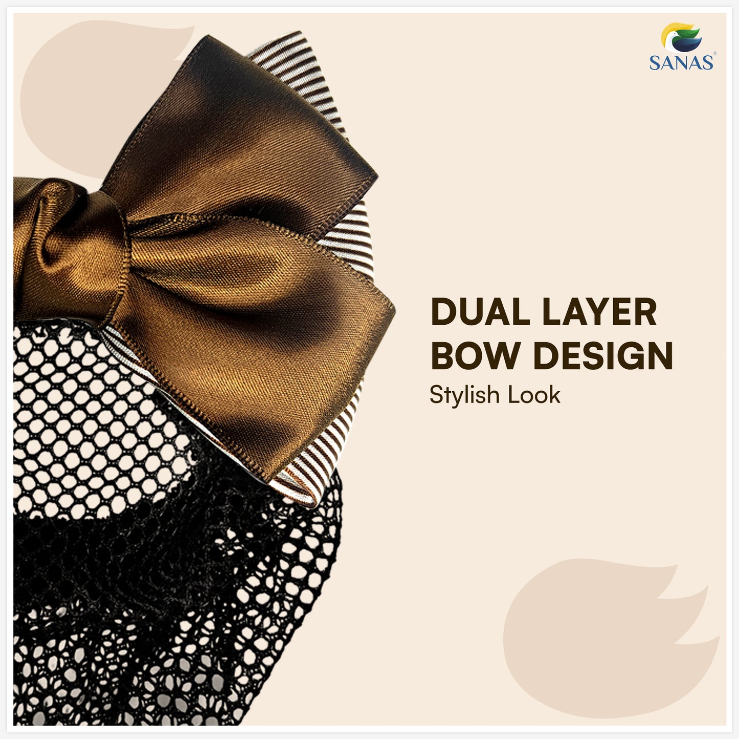 Sanas hair clip juda net brown for women (1Pc)