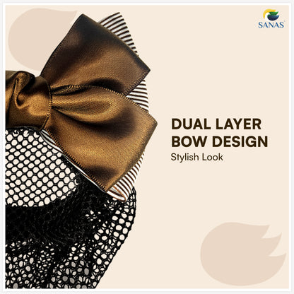 Sanas hair clip juda net brown for women (1Pc)