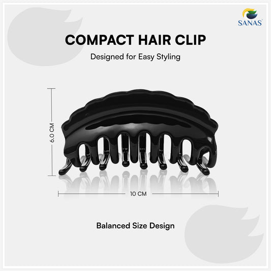 SANAS (2 Pcs) Hair Claw Clips Stylish Aesthetic Fashion Hair Accessories for Women and Girls Elegant Black and Dual Tone (2 Pcs)