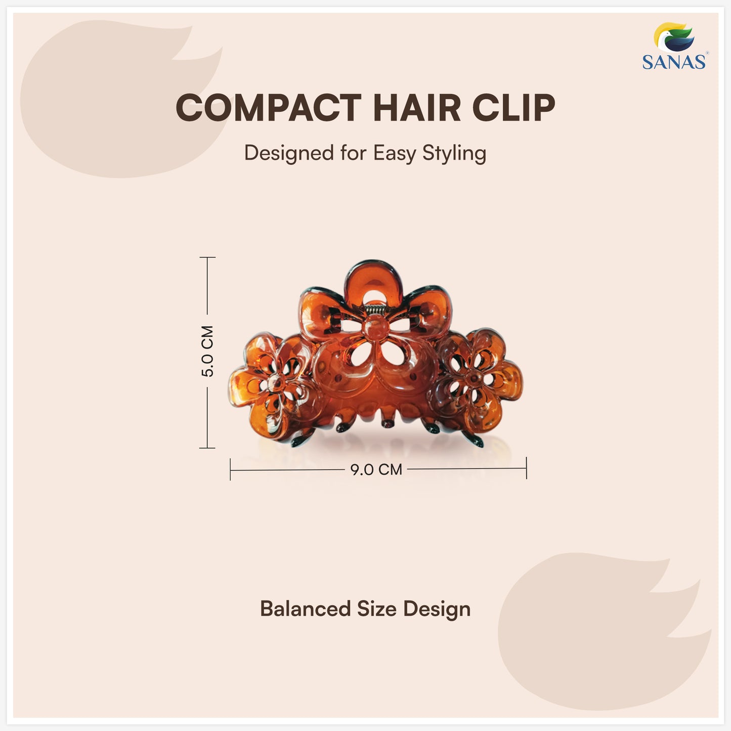 Floral hair claw clip for thick and thin hair