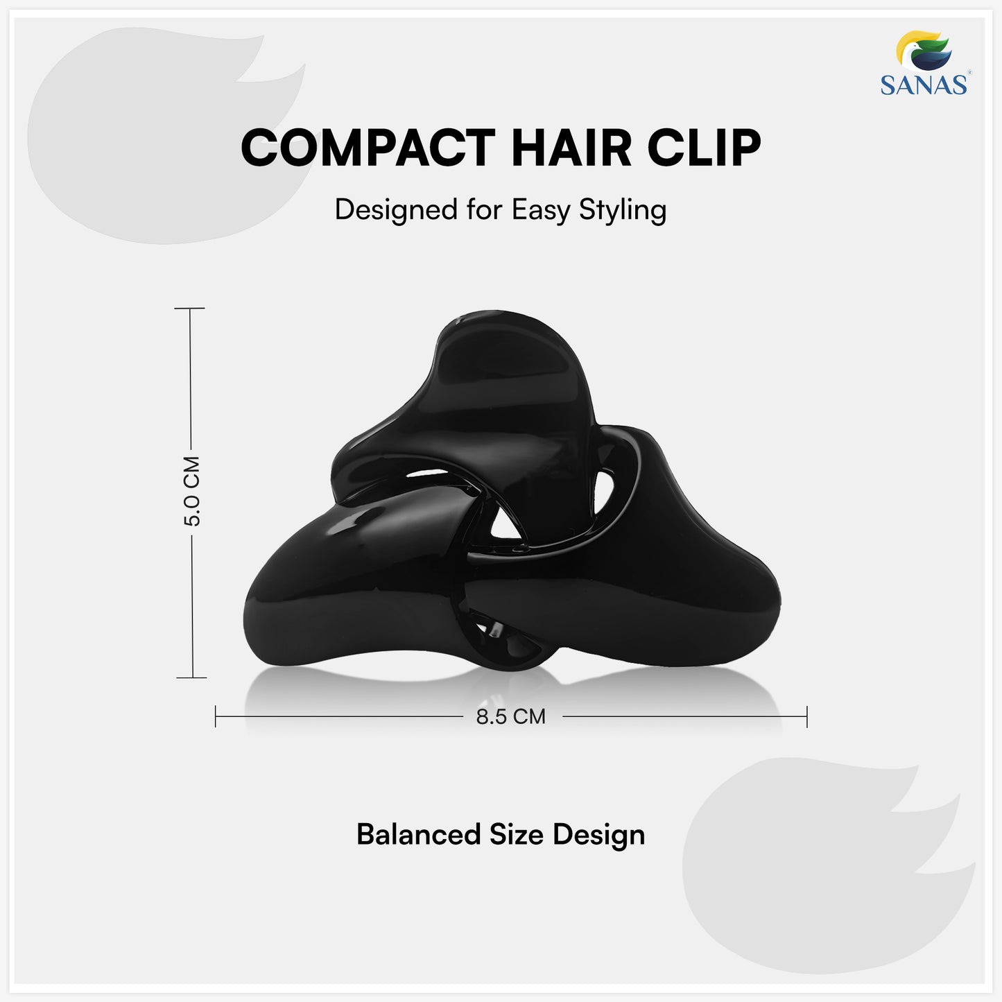 SANAS (2 Pcs) Hair Clips for Girls Stylish Claw Clips Aesthetic Fashion Hair Accessories Versatile Black and Dual Tone (2 Pcs)