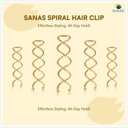 Sanas Spiral Hair Pins Golden 10 Pcs