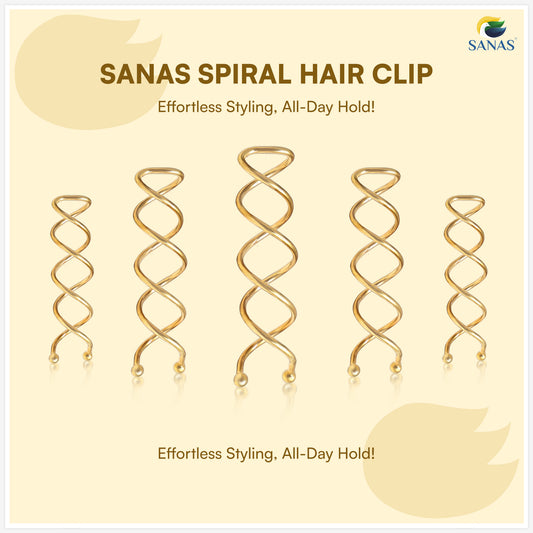 Sanas Spiral Hair Pins Golden 10 Pcs