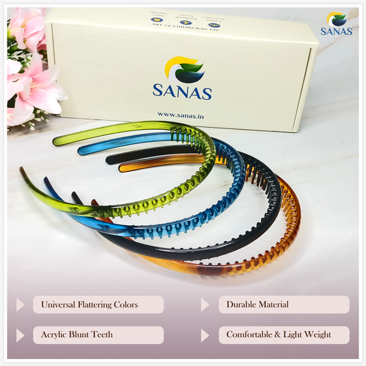 Sanas Teeth Hair Headband for Women - 4Pcs