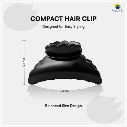 SANAS (2 Pcs) Hair Claw Clips Stylish Aesthetic Clutchers Hair Accessories for Women and Girls Versatile Black and Dual Tone (2 Pcs)