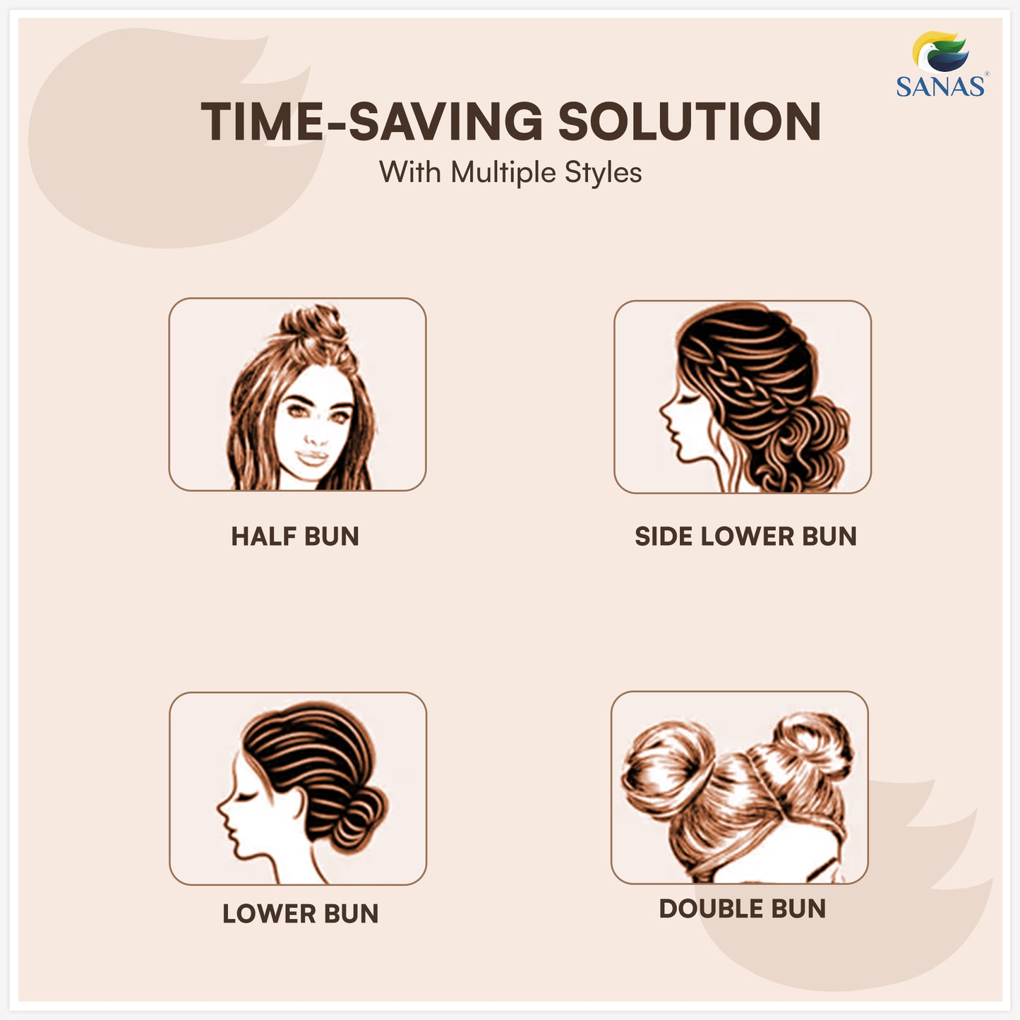 Volume boosting hair topper bun scrunchie for women