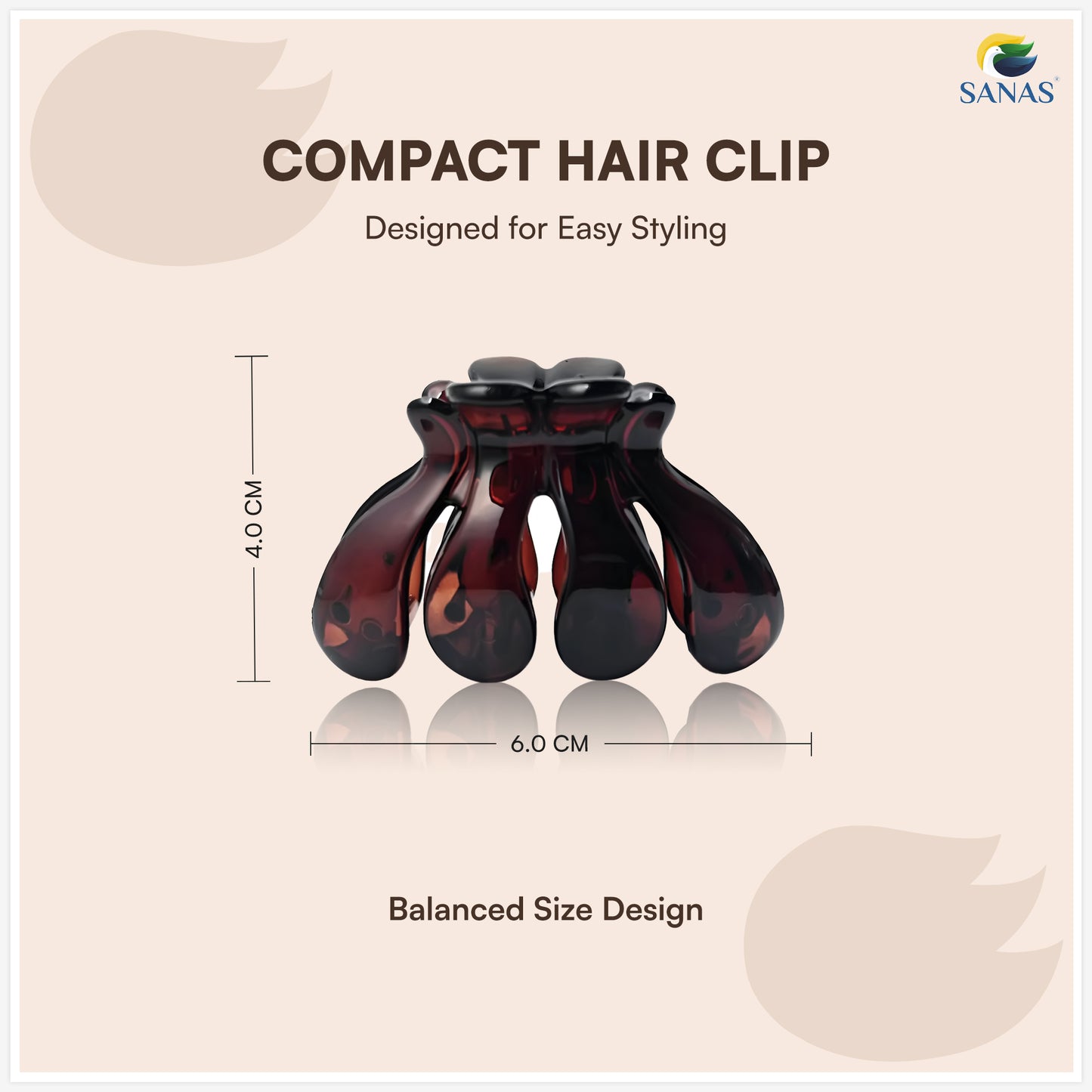 SANAS (3 Pcs) Stylish Plastic Hair Clutchers Trendy Unbreakable Cute Hair Accessories for Women and Girls Versatile 3 Shades (3 Pcs)