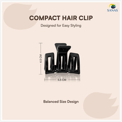 SANAS (3 Pcs) Plastic Hair Claw Clips Stylish Aesthetic Clutchers Hair Accessories for Women and Girls Versatile 3 Shades (3 Pcs)